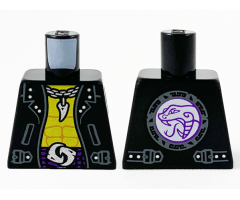 Torso Jacket, Yellow Chest, Silver Necklace with Fang Pendant and Yin Yang Belt Buckle Pattern
