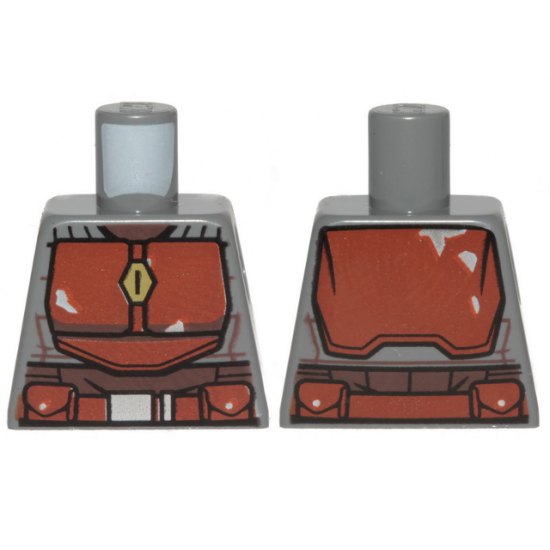 Torso SW Armor Reddish Brown Plates and Belt Pattern (Mandalorian)