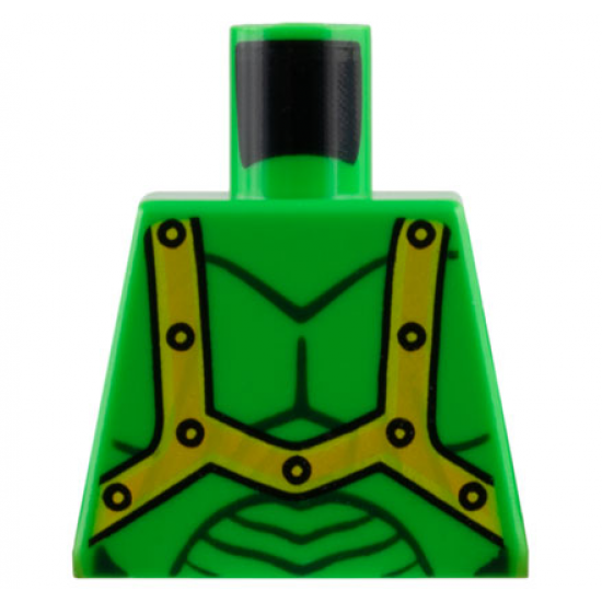 Torso Alien with Muscles Outline and Orange Straps Pattern