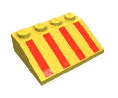 Slope 33 3 x 4 with Red Stripes Pattern