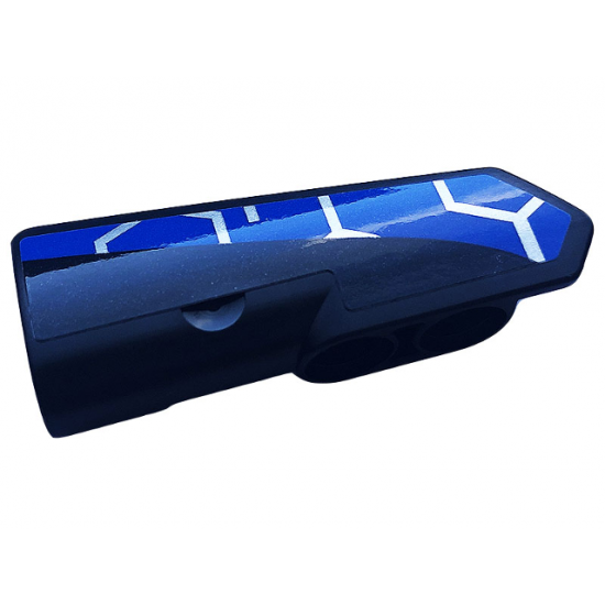 Technic, Panel Fairing #22 Very Small Smooth, Side A with Black, Silver and Blue Race Pattern (Sticker) - Set 42123