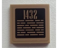 Tile 2 x 2 with '1432' and Line Segments Pattern (Sticker) - Set 60026