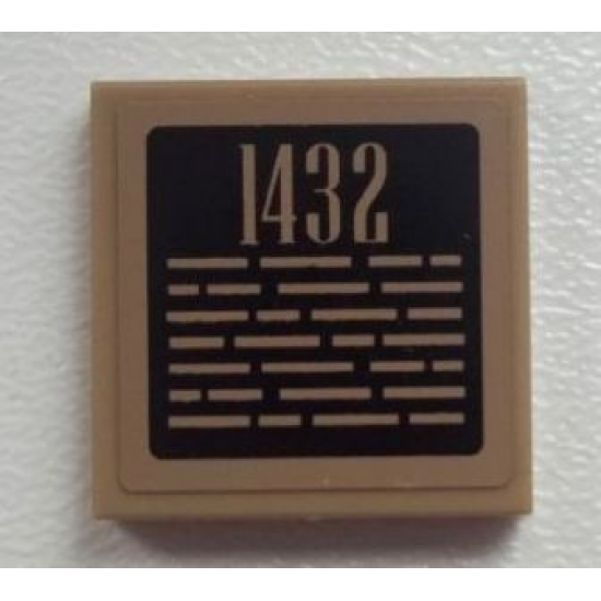 Tile 2 x 2 with '1432' and Line Segments Pattern (Sticker) - Set 60026