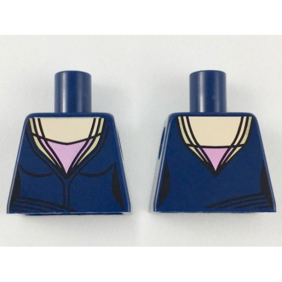 Torso Female Low-Cut Top, Light Nougat Neck and Pink Triangle Pattern