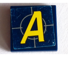 Tile 2 x 2 with Yellow Agents Logo Pattern (Sticker) - Set 8636
