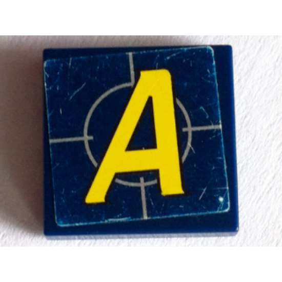Tile 2 x 2 with Yellow Agents Logo Pattern (Sticker) - Set 8636