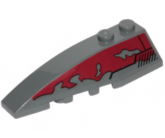 Wedge 6 x 2 Left with SW Slave I Dark Red Peeling Paint Pattern (Sticker) - Set 75222