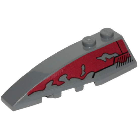 Wedge 6 x 2 Left with SW Slave I Dark Red Peeling Paint Pattern (Sticker) - Set 75222