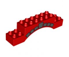 Duplo, Brick 2 x 10 x 2 Arch with Dark Bluish Gray Stonework Pattern
