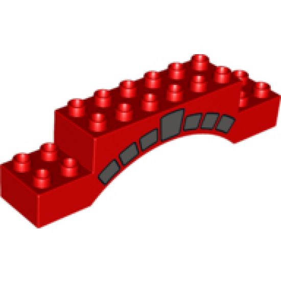 Duplo, Brick 2 x 10 x 2 Arch with Dark Bluish Gray Stonework Pattern