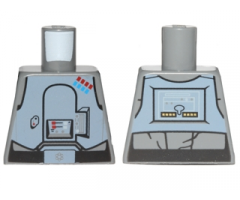 Torso Sand Blue Armor Breastplate, Black Lines with Blue and Red General Insignia Pattern (SW General Veers)