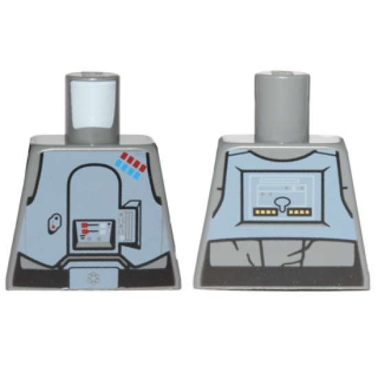 Torso Sand Blue Armor Breastplate, Black Lines with Blue and Red General Insignia Pattern (SW General Veers)