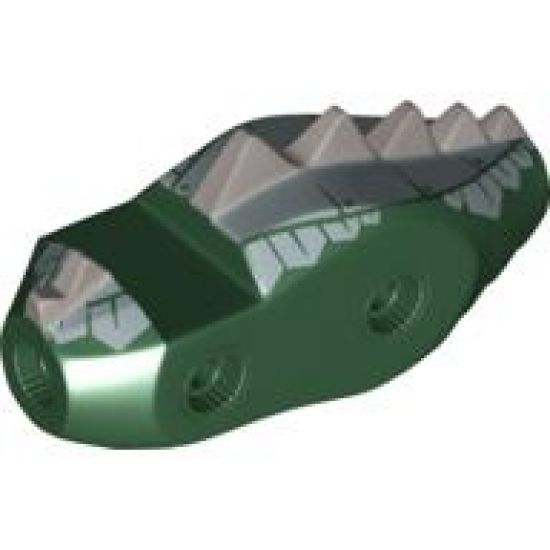 Animal, Body Part Dragon Middle (Fantasy Era) with Metallic Silver Dorsal Scales Pattern (7048)