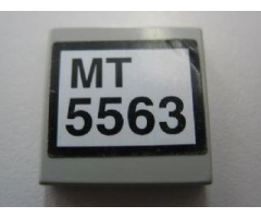 Tile 2 x 2 with 'MT 5563' Pattern (Sticker) - Set 5563