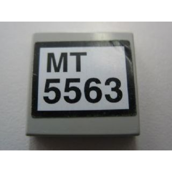 Tile 2 x 2 with 'MT 5563' Pattern (Sticker) - Set 5563