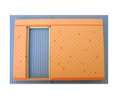 Scala Wall, Vertical Grooved 40 x 2 x 22 2/3 with Door, with Orange Wallpaper Pattern