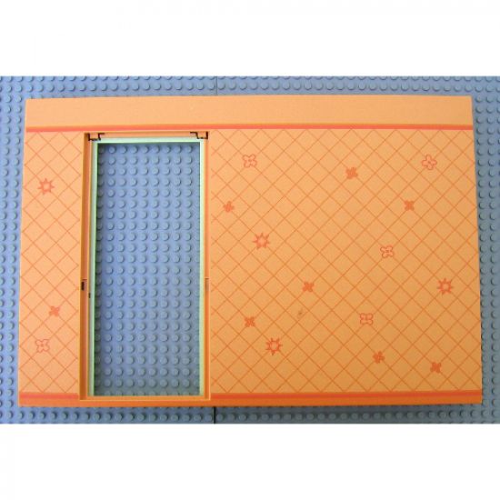 Scala Wall, Vertical Grooved 40 x 2 x 22 2/3 with Door, with Orange Wallpaper Pattern