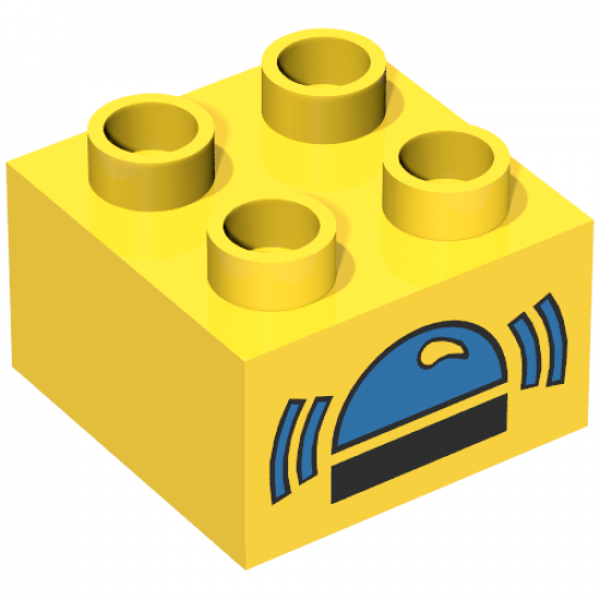 Duplo, Brick 2 x 2 with Siren Pattern