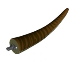 Animal, Body Part Dinosaur Tail Tyrannosaurus rex with Pin, Reddish Brown Top and Dark Brown Stripes Pattern