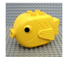 Duplo, Animal Fish with 4 Studs on Top and Black Eyes Pattern