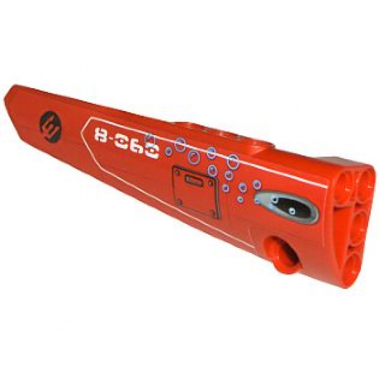 Technic, Panel Fairing # 5 Long Smooth, Side A with Panel, Vent, Bubbles and '8-060' Pattern (Sticker) - Set 8060