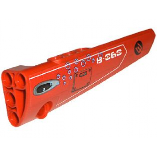 Technic, Panel Fairing # 6 Long Smooth, Side B with Panel, Vent, Bubbles and '8-060' Pattern (Sticker) - Set 8060