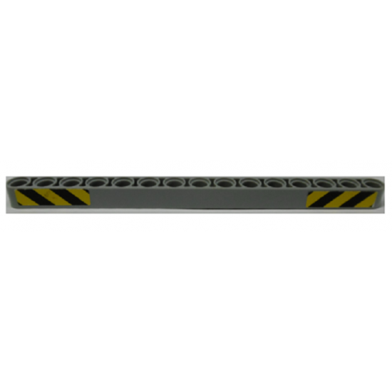 Technic, Liftarm 1 x 15 Thick with Yellow and Black Danger Stripes Pattern (Stickers) - Set 9397