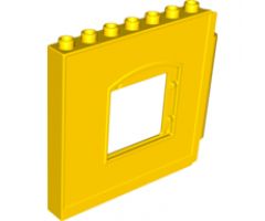 Duplo, Building Wall 1 x 8 x 6 Hinge on Right with Window Opening