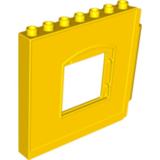 Duplo, Building Wall 1 x 8 x 6 Hinge on Right with Window Opening