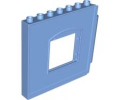 Duplo, Building Wall 1 x 8 x 6 Hinge on Right with Window Opening