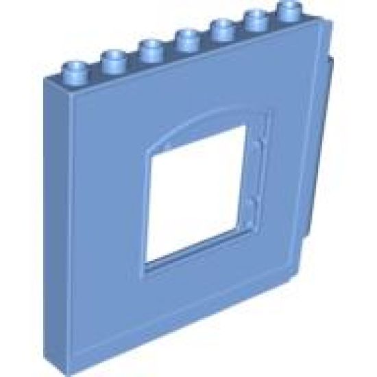 Duplo, Building Wall 1 x 8 x 6 Hinge on Right with Window Opening