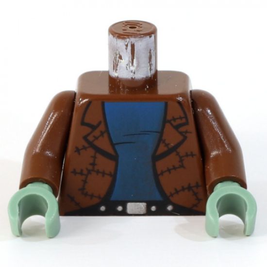 Torso Studios Patchwork Jacket with Blue T-shirt Pattern (Frankenstein) / Brown Arms / Sand Green Hands