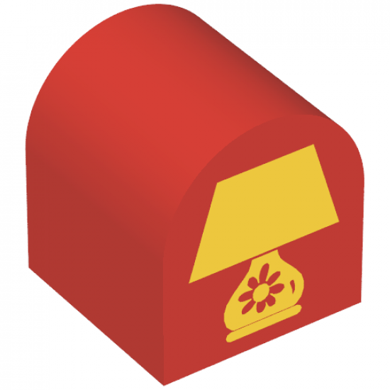 Duplo, Brick 2 x 2 x 2 Curved Top with Table Lamp Pattern