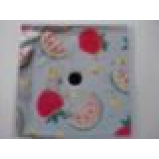 Container Box 3.5 x 3.5 x 1.3 with Hinged Lid with Strawberries and Watermelon Pattern (Sticker) - Set 3270