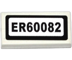 Tile 1 x 2 with 'ER60082' Pattern (Sticker) - Set 60082