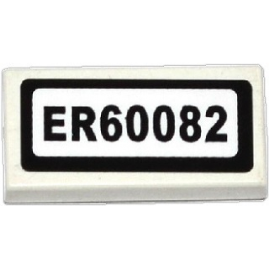 Tile 1 x 2 with 'ER60082' Pattern (Sticker) - Set 60082