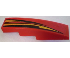 Slope, Curved 4 x 1 with Curved Flames Pattern, Model Left (Sticker) - Set 8898