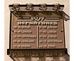 Panel 1 x 4 x 3 - Hollow Studs with Schedule and 'DEPARTURES' Pattern on Inside (Sticker) - Set 4513