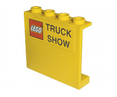 Panel 1 x 4 x 3 with LEGO Logo with Black Border and 'TRUCK SHOW' Pattern (Sticker) - Set 10156