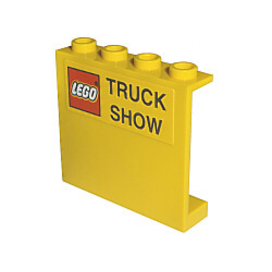 Panel 1 x 4 x 3 with LEGO Logo with Black Border and 'TRUCK SHOW' Pattern (Sticker) - Set 10156