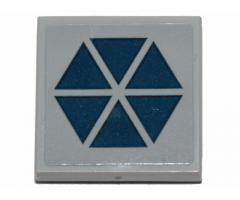 Tile 2 x 2 with Dark Blue Triangles in Hexagonal Pattern (SW Separatists Insignia) (Sticker) - Set 75283