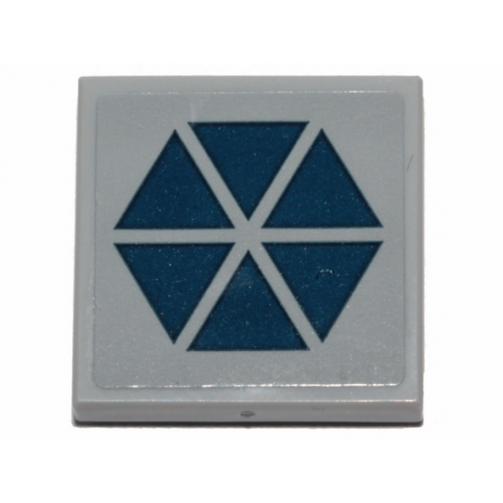 Tile 2 x 2 with Dark Blue Triangles in Hexagonal Pattern (SW Separatists Insignia) (Sticker) - Set 75283