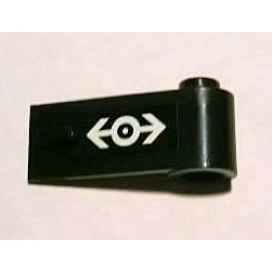 Door 1 x 3 x 1 Right with Train Logo White on Black Background Pattern (Sticker) - Set 2126