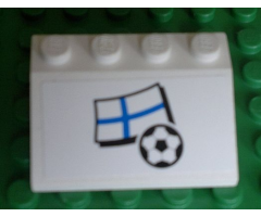 Slope 33 3 x 4 with Flag of Finland and Soccer Ball on White Background Pattern (Sticker) - Set 3405