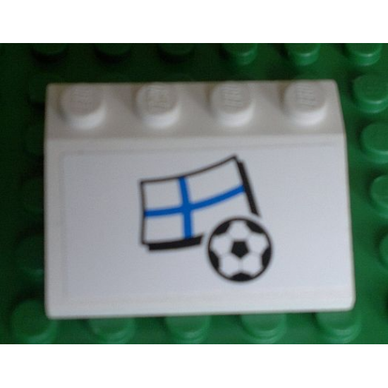 Slope 33 3 x 4 with Flag of Finland and Soccer Ball on White Background Pattern (Sticker) - Set 3405