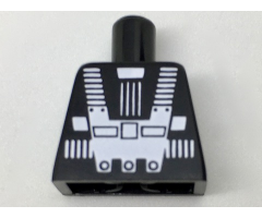 Torso Space White Harness and Chest Panel with Rivets Pattern (Blacktron I), Inside with Ribs (reissue)