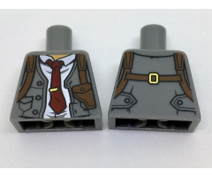 Torso Vest, White Shirt Rumpled, Dark Red Tie, Shoulder Holster Pattern