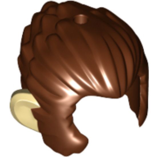 Minifigure, Hair and Sideburns, Swept Back with Tan Ears Pattern