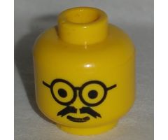 Minifigure, Head Glasses with Moustache Pattern - Blocked Open Stud