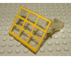 Garage Door Glass Assembly - Yellow Frame Pattern with Hinge Pins on Counterweights